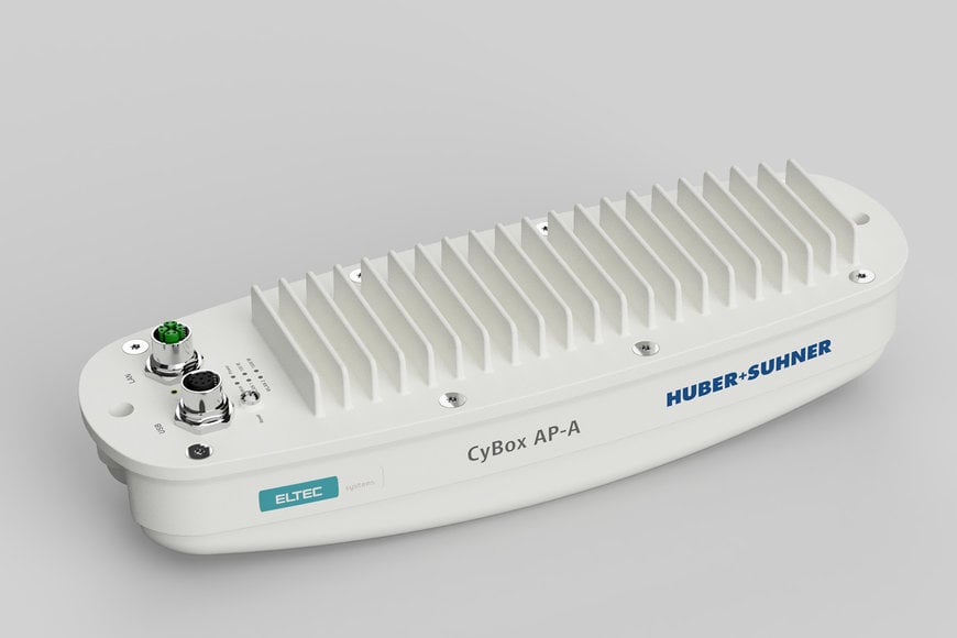 Optimierte Small-Cell-Kommunikation im Zug dank ELTEC Access Point CyBox AP-A mit integrierter Kompaktantenne von HUBER+SUHNER